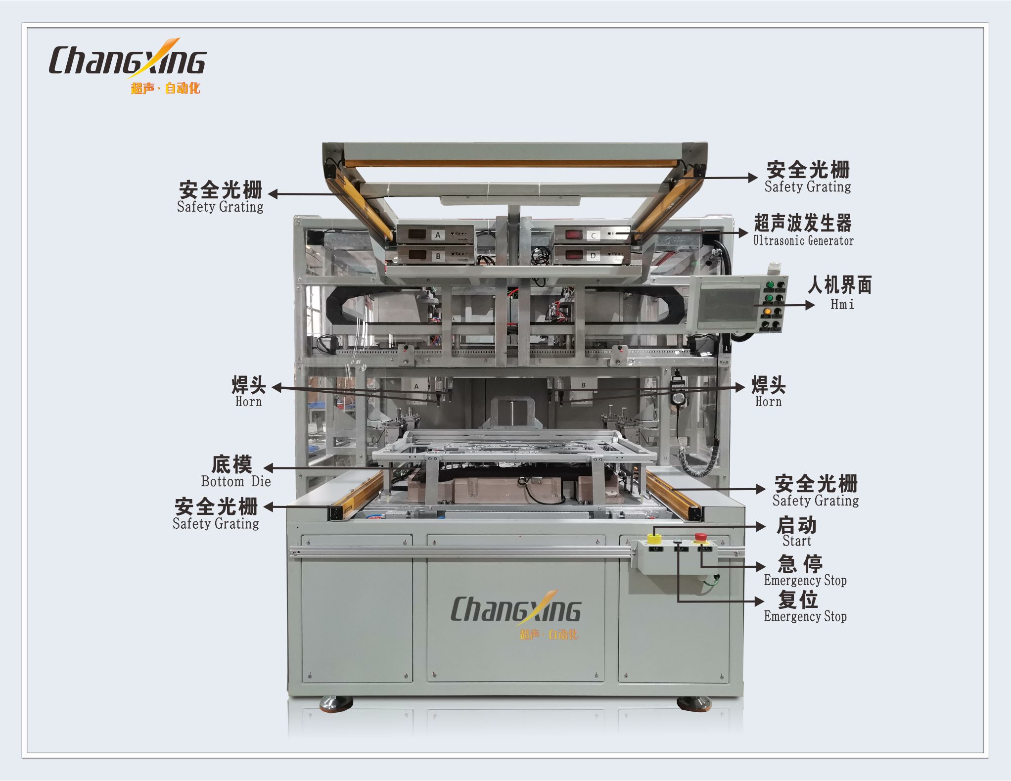 P4门内护板-四头机械人柔性超声波自动焊接生产线（详情结构）
